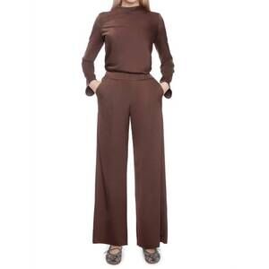 NEW ILTM satin wide leg flowy pant in brown